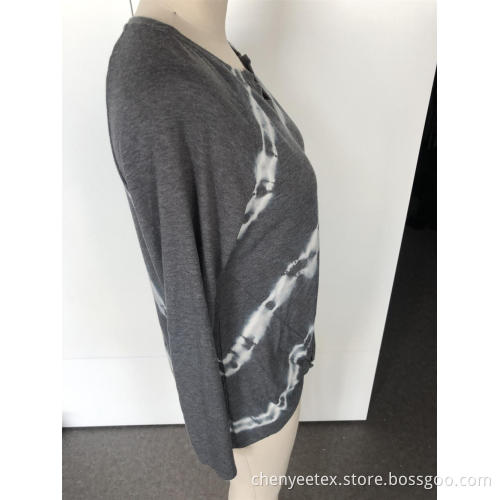 V-neck stitched long sleeve sweater
